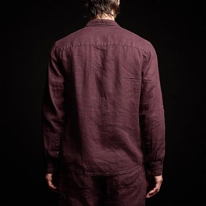 Men Shirting James Perse Classic Linen Shirt Eggplant