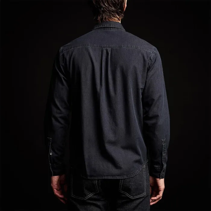 Men Shirting James Perse Lightweight Denim Shirt Blue Black