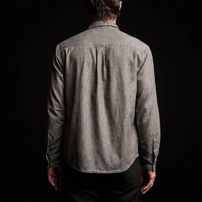 Men Shirting James Perse Lightweight Denim Shirt Grey Denim