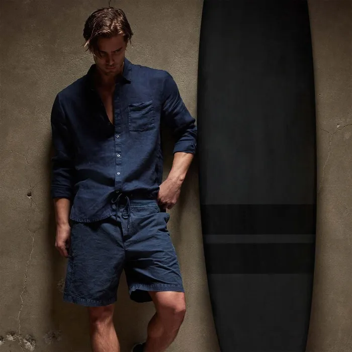 Men Shirting James Perse Lightweight Linen Shirt Imperial Pigment