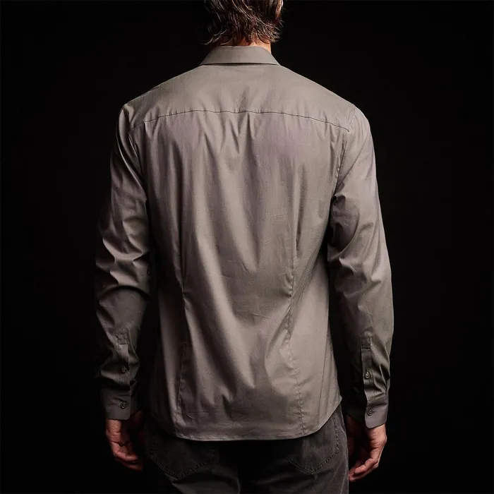 Men Shirting James Perse Matte Stretch Poplin Dress Shirt Dusk