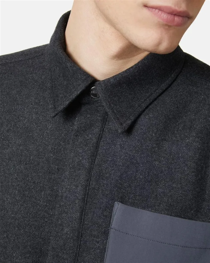 Men SHIRTS Iceberg Flannel Shirt With Technical Details Men SHIRTS Iceberg Flannel Shirt With Technical Details
