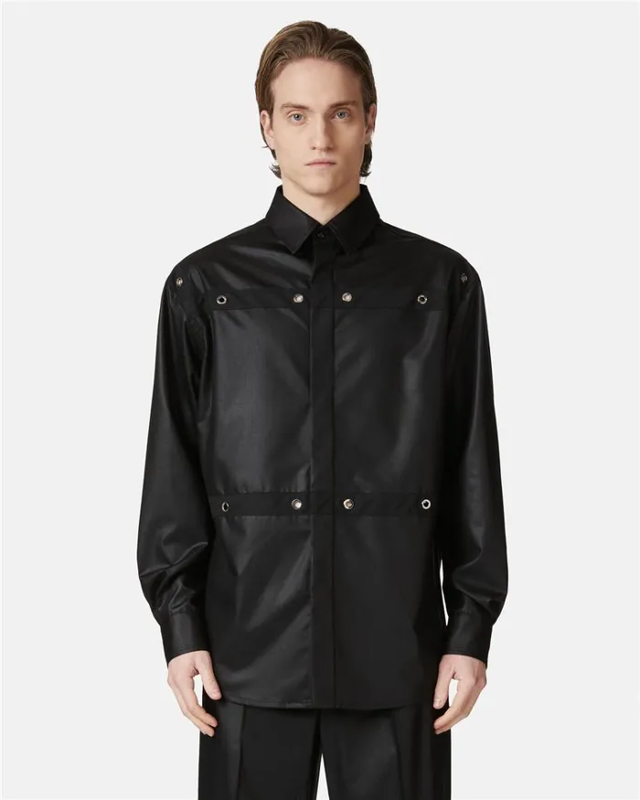 Men SHIRTS Iceberg Relaxed Fit Shirt In Cool Chinched Wool