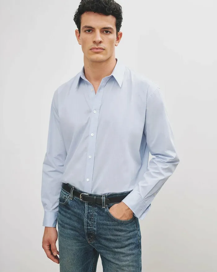 Men Shirts Nili Lotan CRISTOBAL SHIRT Blue