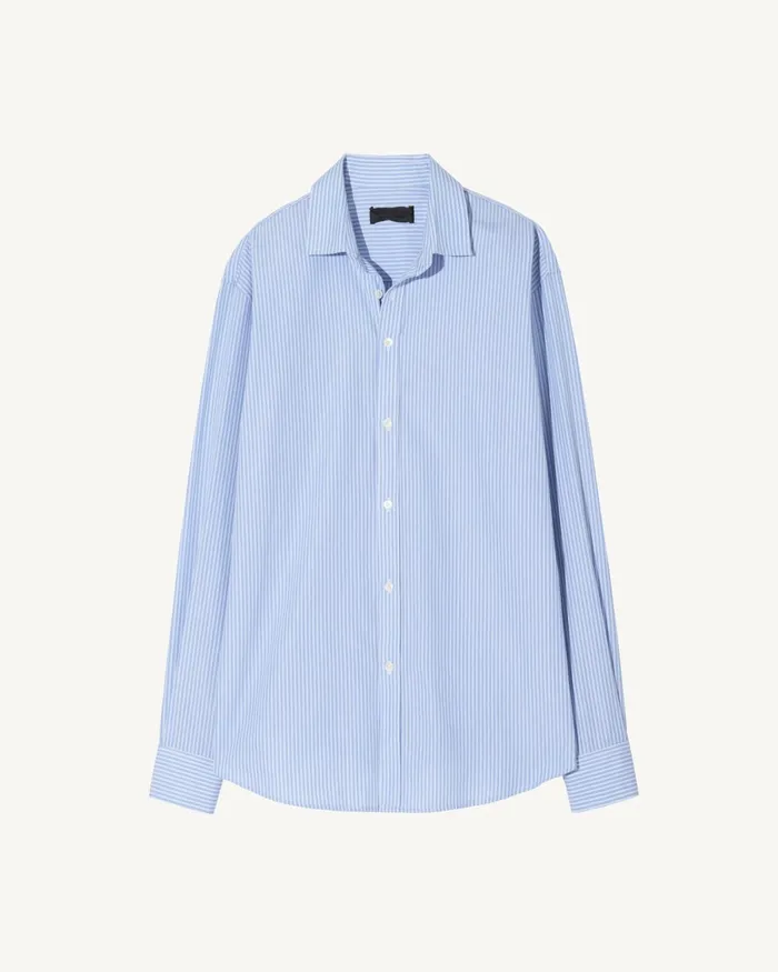 Men Shirts Nili Lotan CRISTOBAL SHIRT Bluewhite Stripe
