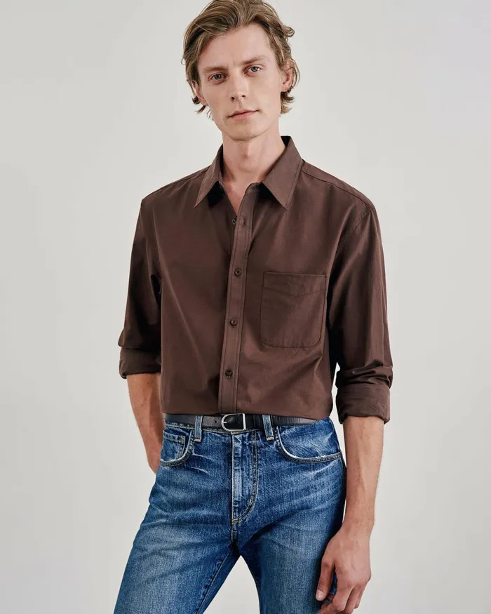 Men Shirts Nili Lotan FINN SHIRT Ivory