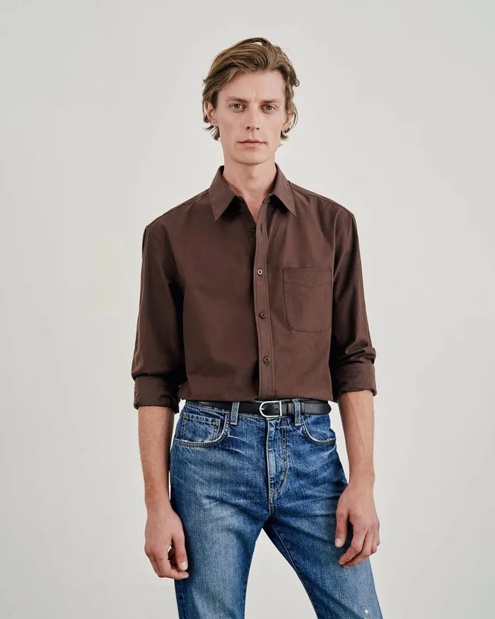 Men Shirts Nili Lotan FINN SHIRT Ivory