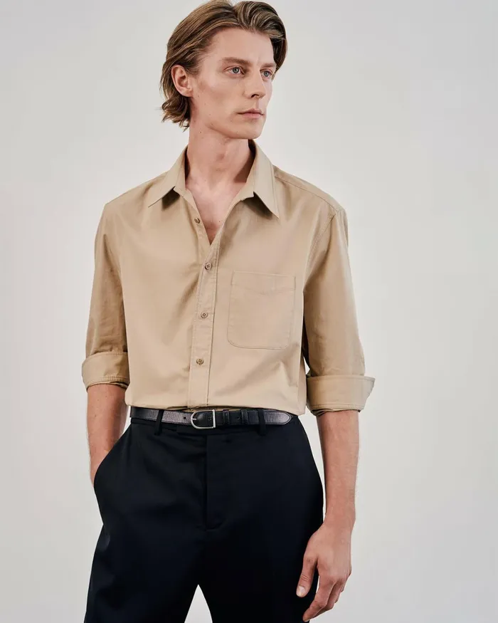 Men Shirts Nili Lotan FINN SHIRT Ivory