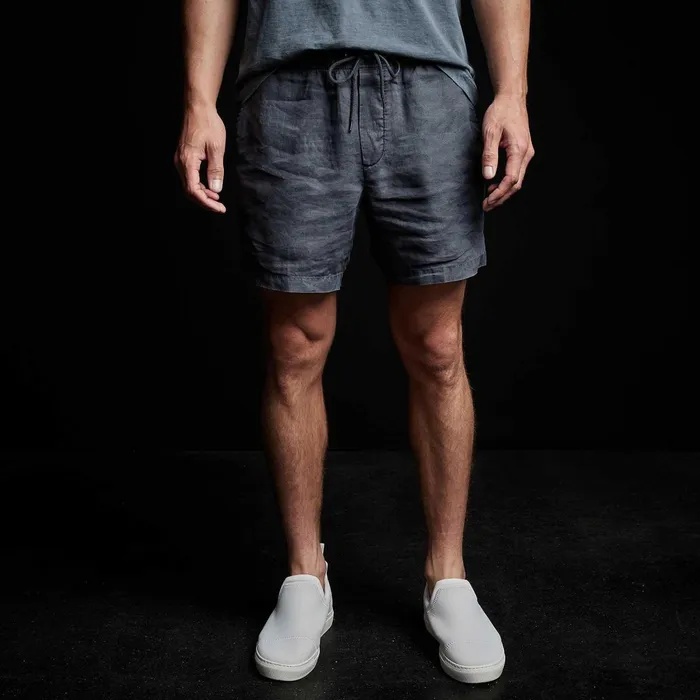 Men Shorts James Perse Lightweight Linen Short Blue Oil