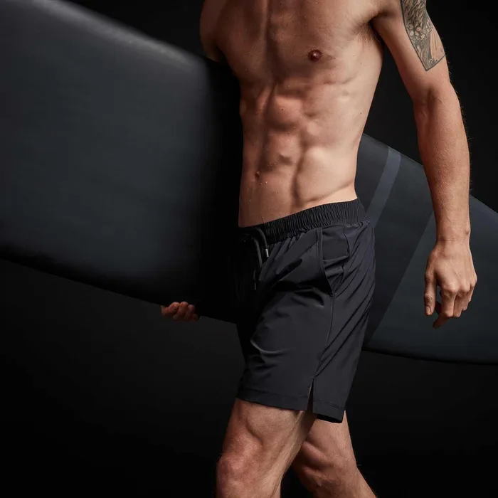 Men Shorts James Perse Split Hem Board Short Black