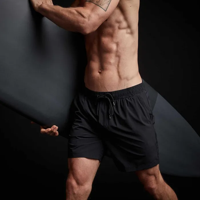 Men Shorts James Perse Split Hem Board Short Black