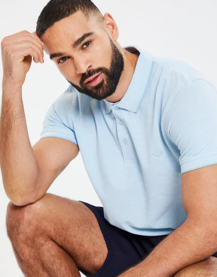 Men Sky Blue Pique Classic Polo Shirt Sky Blue Threadbare Polo Shirts Men Sky Blue Pique Classic Polo Shirt Sky Blue Threadbare Polo Shirts