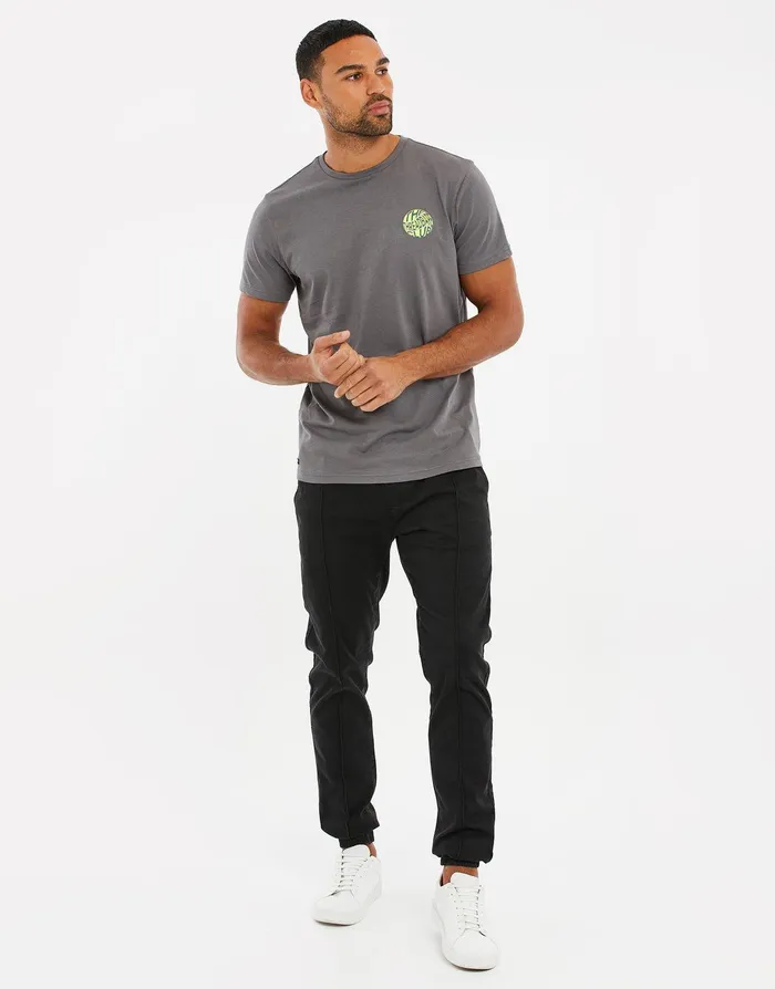 Men Slate Sports Print TShirt Slate Threadbare TShirts