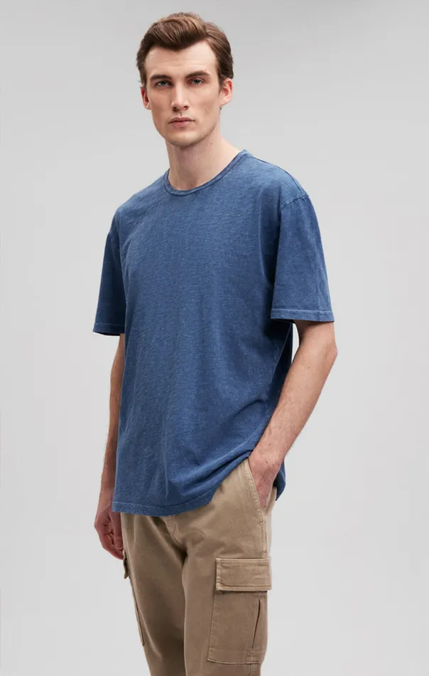 Men Slub Crew Neck TShirt In Navy Blazer Mavi Jeans TShirts