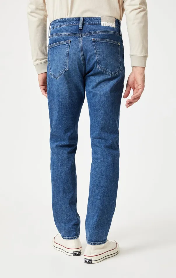 Men Steve Athletic Fit In Dark Brushed Recycled Blue Mavi Jeans Denim Men Steve Athletic Fit In Dark Brushed Recycled Blue Mavi Jeans Denim
