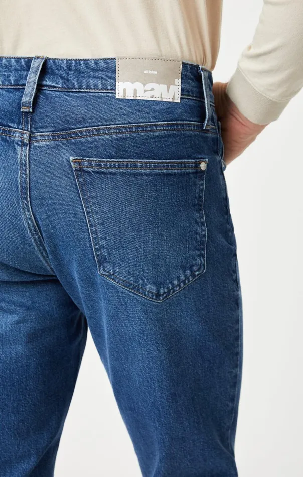 Men Steve Athletic Fit In Dark Brushed Recycled Blue Mavi Jeans Denim Men Steve Athletic Fit In Dark Brushed Recycled Blue Mavi Jeans Denim
