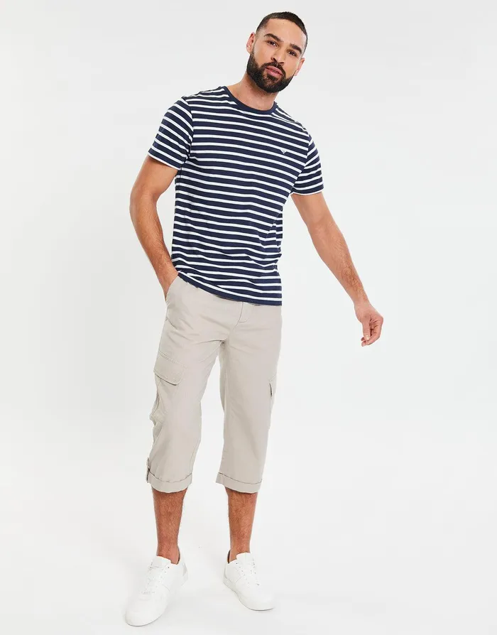 Men Stone 34 Length Linen Blend Cargo Trousers Stone Threadbare Trousers and Cargos Men Stone 34 Length Linen Blend Cargo Trousers Stone Threadbare Trousers and Cargos