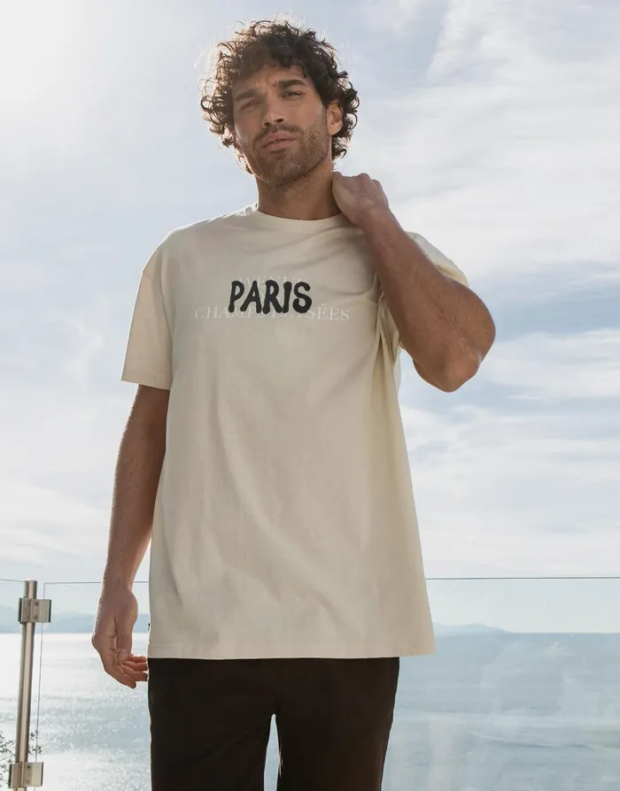 Men Stone Paris Oversized TShirt Stone Threadbare TShirts