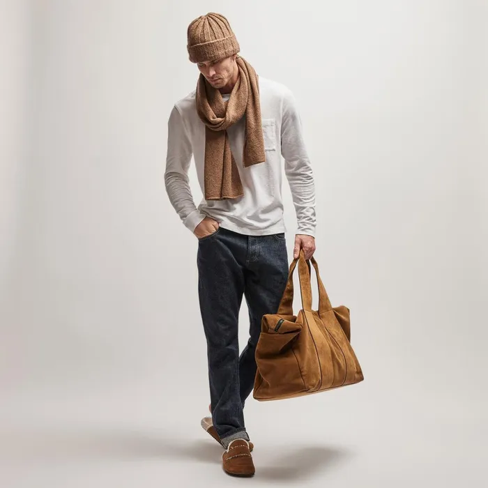 Men Sweat TopsBottoms James Perse French Terry Pocket Crew White