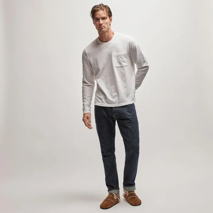 Men Sweat TopsBottoms James Perse French Terry Pocket Crew White