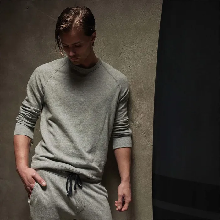 Men Sweat TopsBottoms James Perse Vintage French Terry Sweatshirt Heather Grey Men Sweat TopsBottoms James Perse Vintage French Terry Sweatshirt Heather Grey