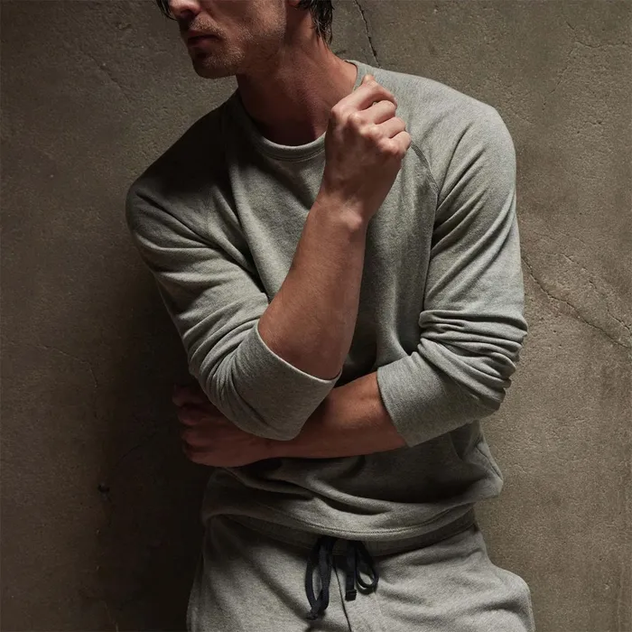 Men Sweat TopsBottoms James Perse Vintage French Terry Sweatshirt Heather Grey