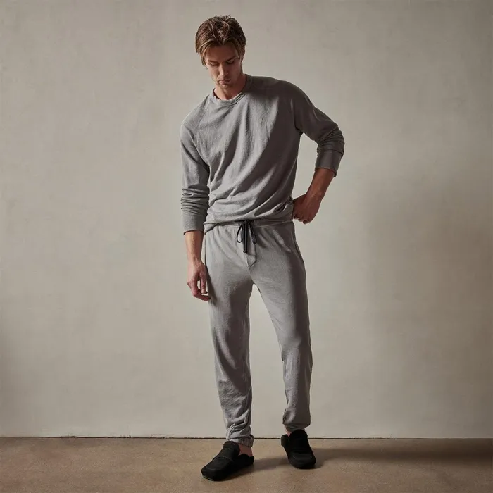 Men Sweat TopsBottoms James Perse Vintage French Terry Sweatshirt Silver Grey Pigment