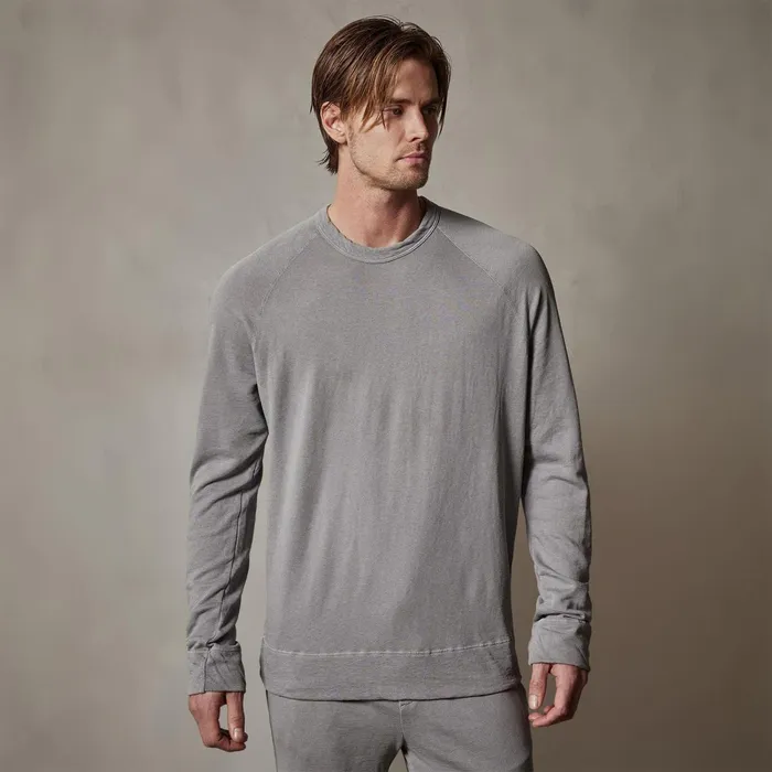 Men Sweat TopsBottoms James Perse Vintage French Terry Sweatshirt Silver Grey Pigment