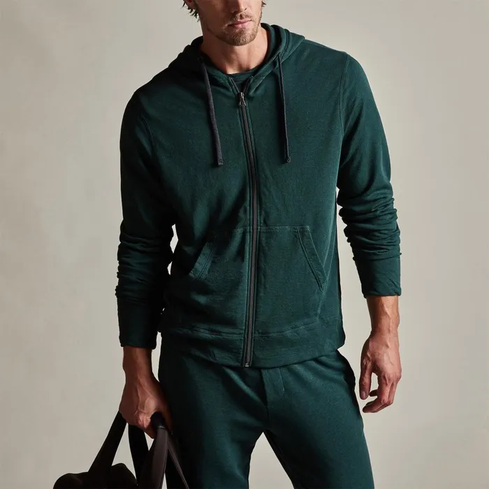 Men Sweat TopsBottoms James Perse Vintage French Terry Zip Up Hoodie Canopy Pigment