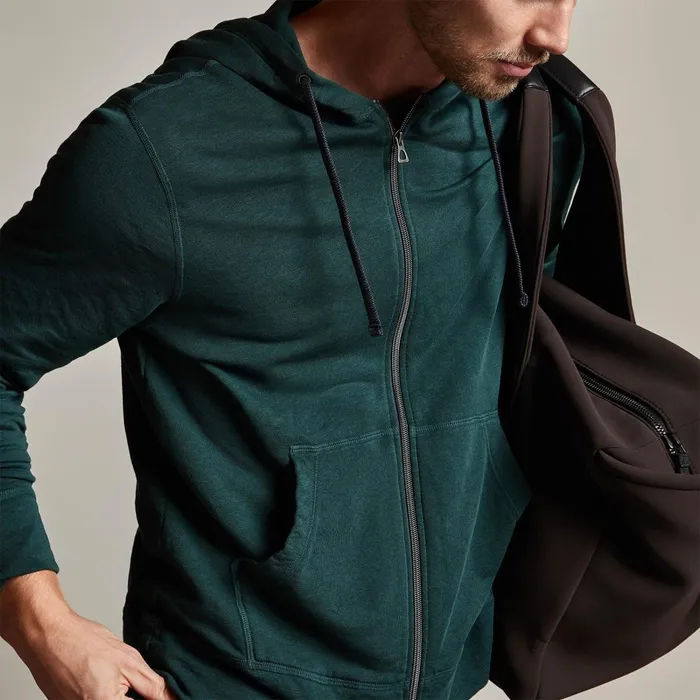 Men Sweat TopsBottoms James Perse Vintage French Terry Zip Up Hoodie Canopy Pigment