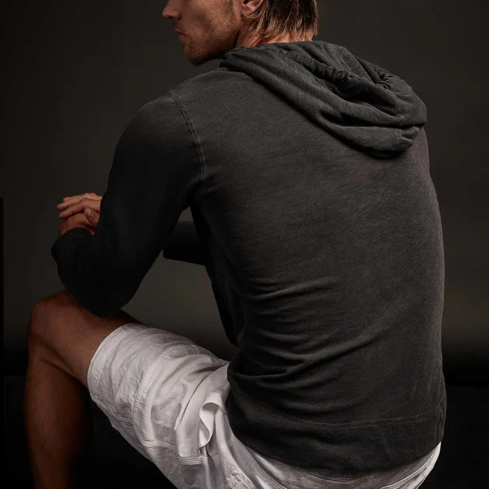 Men Sweat TopsBottoms James Perse Vintage French Terry Zip Up Hoodie Carbon Pigment