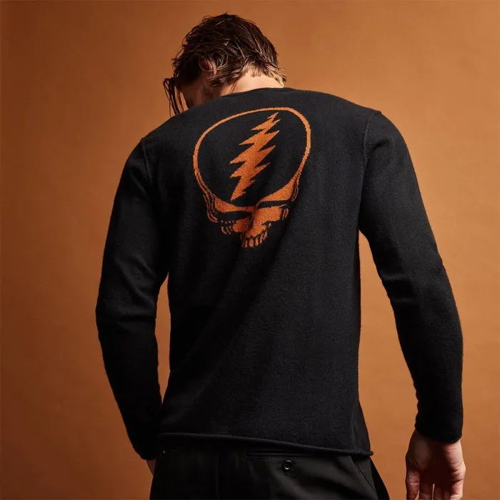 Men Sweaters James Perse Grateful Dead Recycled Cashmere Sweater Blackburnt Orange