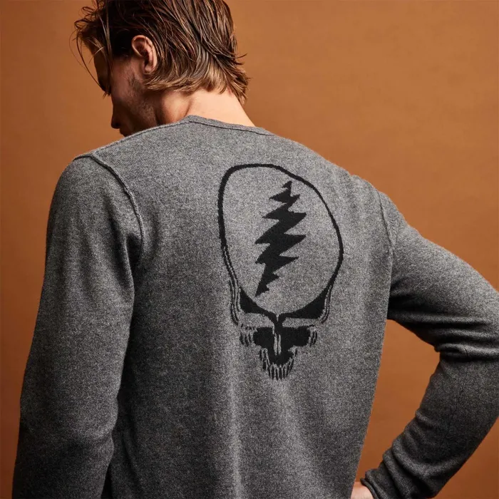Men Sweaters James Perse Grateful Dead Recycled Cashmere Sweater Flannelblack