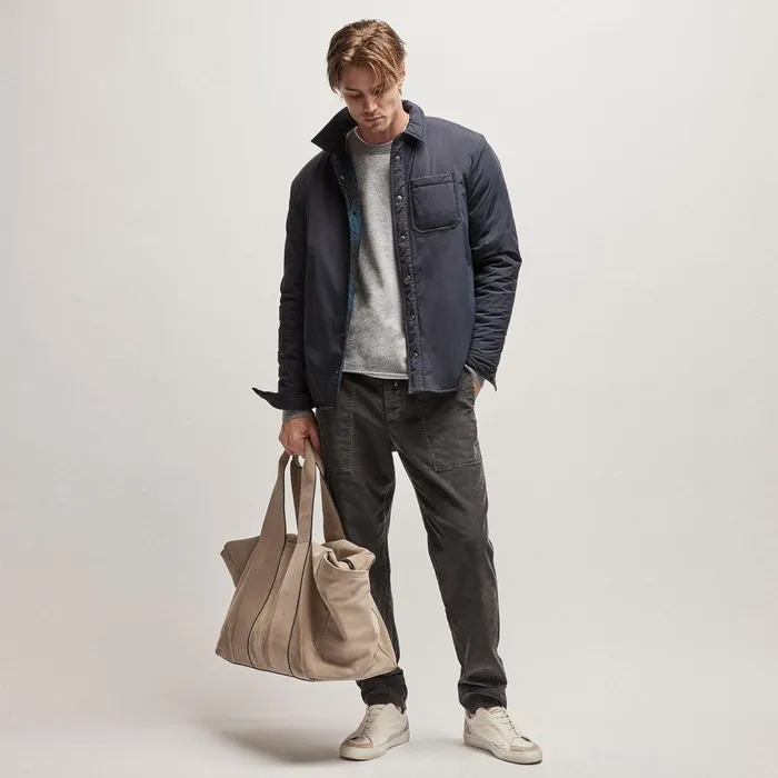 Men Sweaters James Perse Recycled Cashmere Raglan Heather Grey