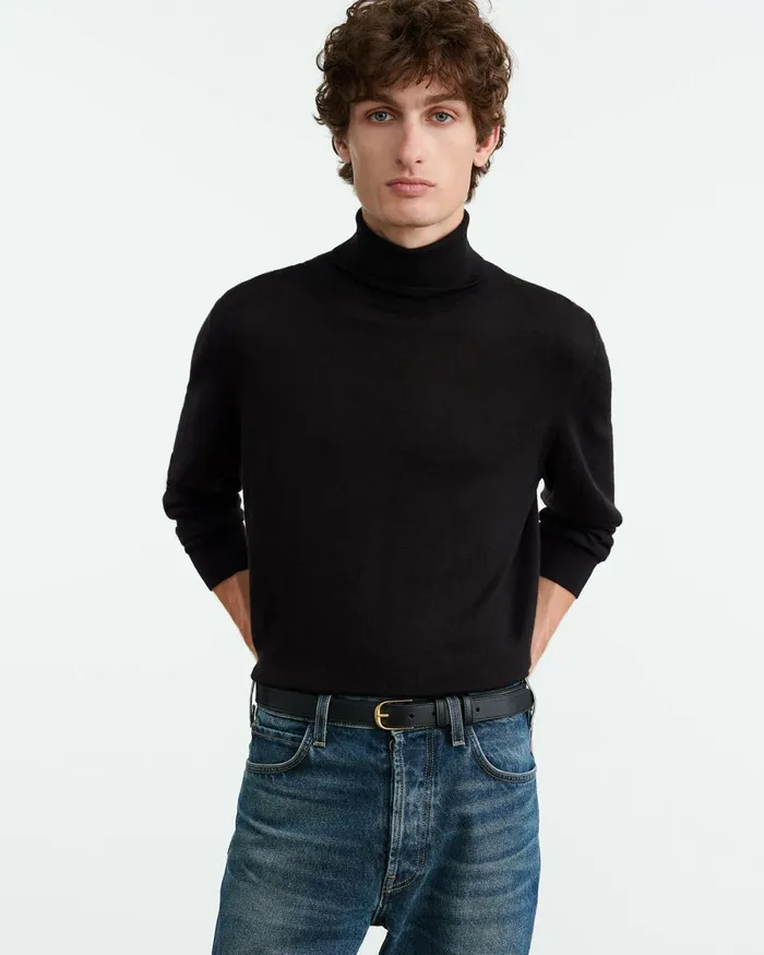 Men Sweaters Nili Lotan ASHER SWEATER Black