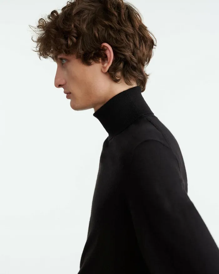 Men Sweaters Nili Lotan ASHER SWEATER Black