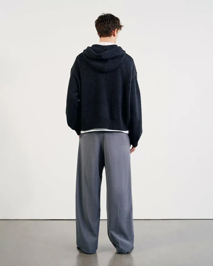 Men Sweaters Nili Lotan DAGEN HOODIE Charcoal