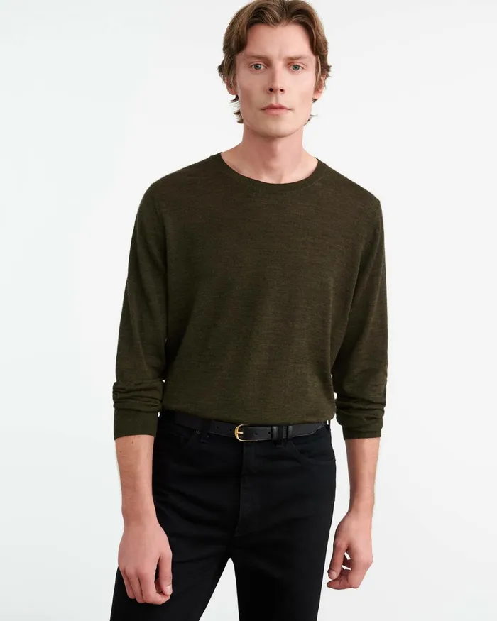 Men Sweaters Nili Lotan DAWSON SWEATER Forest Green