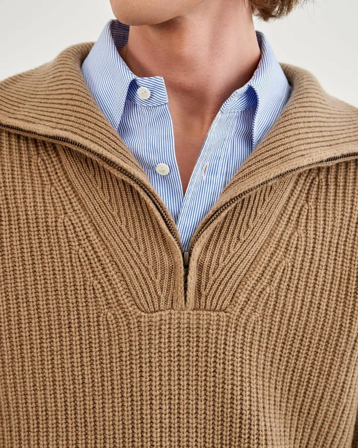 Men Sweaters Nili Lotan HESTON SWEATER Tan