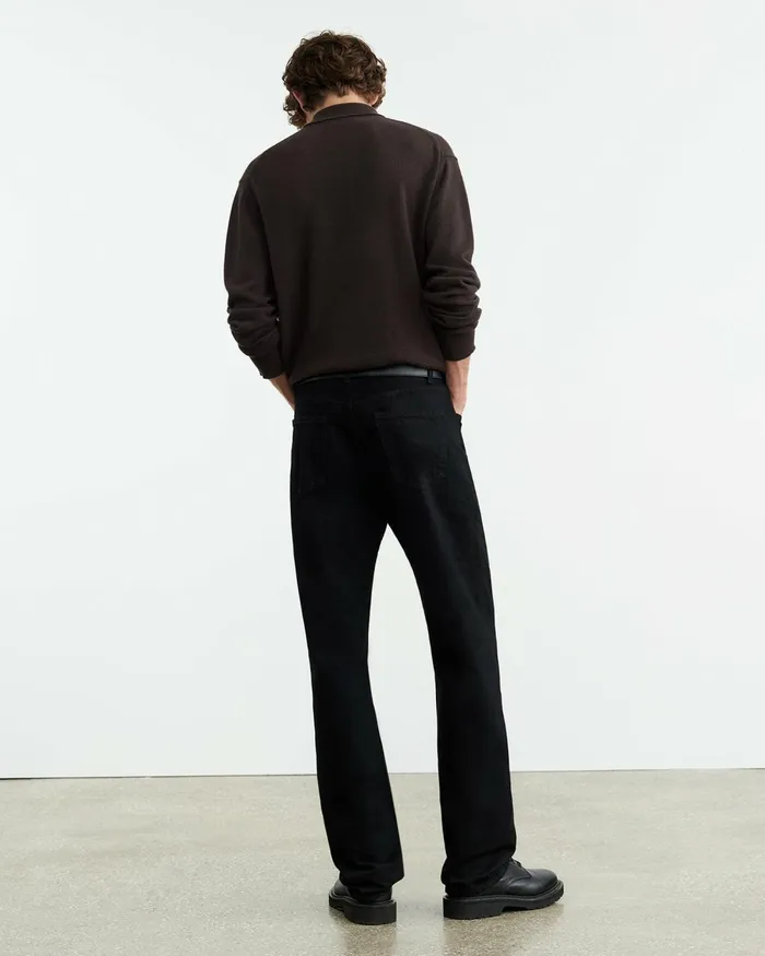 Men Sweaters Nili Lotan JOVAN CASHMERE POLO Black