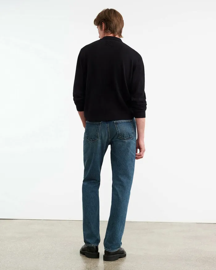 Men Sweaters Nili Lotan JOVAN CASHMERE POLO Black