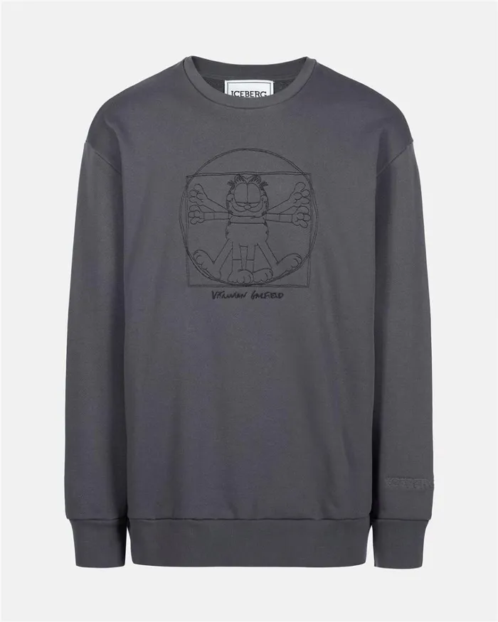 Men SWEATSHIRTS Iceberg Anthracite Overfit Sweatshirt Men SWEATSHIRTS Iceberg Anthracite Overfit Sweatshirt