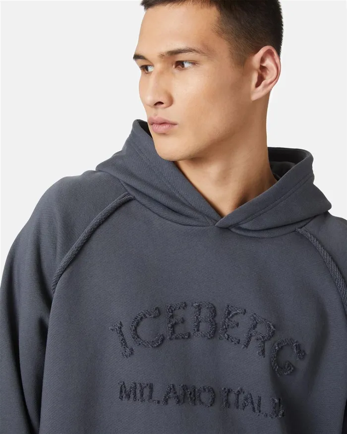 Men SWEATSHIRTS Iceberg Sweatshirt With Hood And Logo