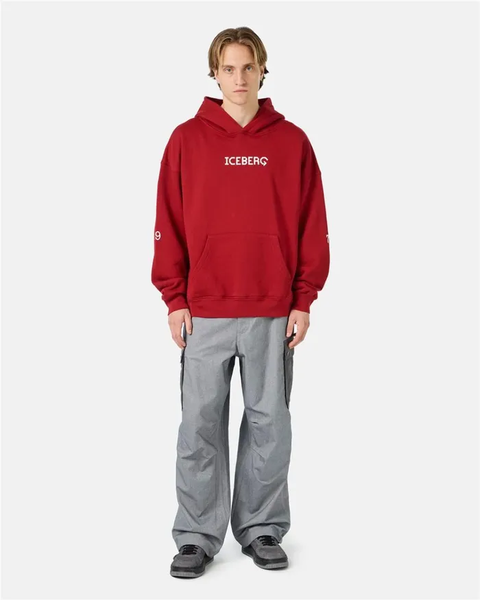 Men SWEATSHIRTS Iceberg Sweatshirt With Hood And Printed Logo Men SWEATSHIRTS Iceberg Sweatshirt With Hood And Printed Logo