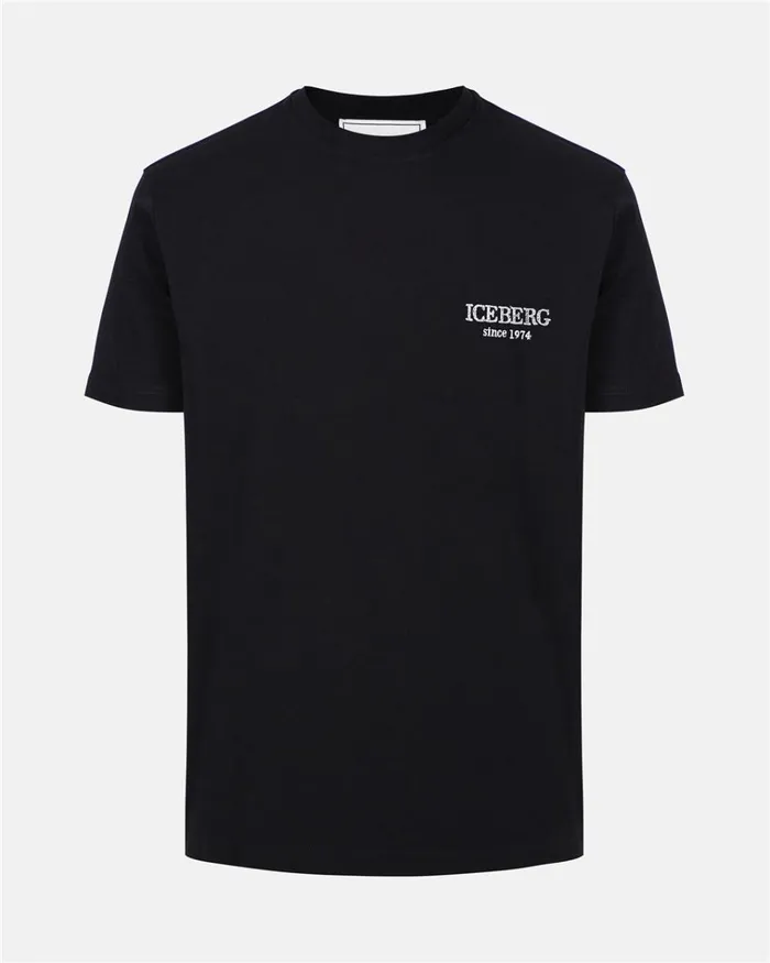 Men TSHIRTS AND POLO Iceberg Black Crewneck Sweatshirt With Embroidered Iceberg Logo Men TSHIRTS AND POLO Iceberg Black Crewneck Sweatshirt With Embroidered Iceberg Logo