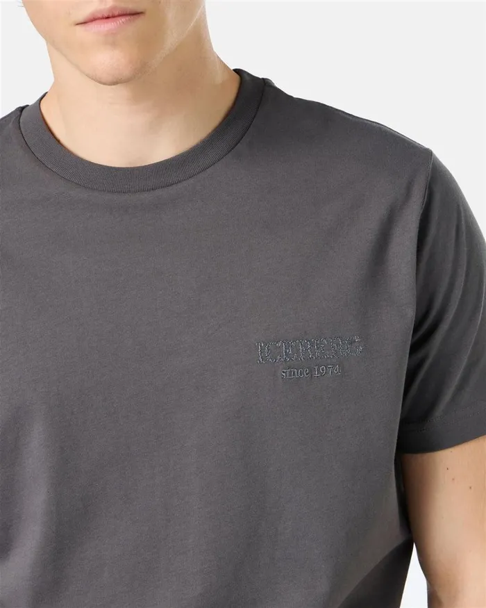 Men TSHIRTS AND POLO Iceberg Grey Crewneck Sweatshirt With Embroidered Iceberg Logo Men TSHIRTS AND POLO Iceberg Grey Crewneck Sweatshirt With Embroidered Iceberg Logo