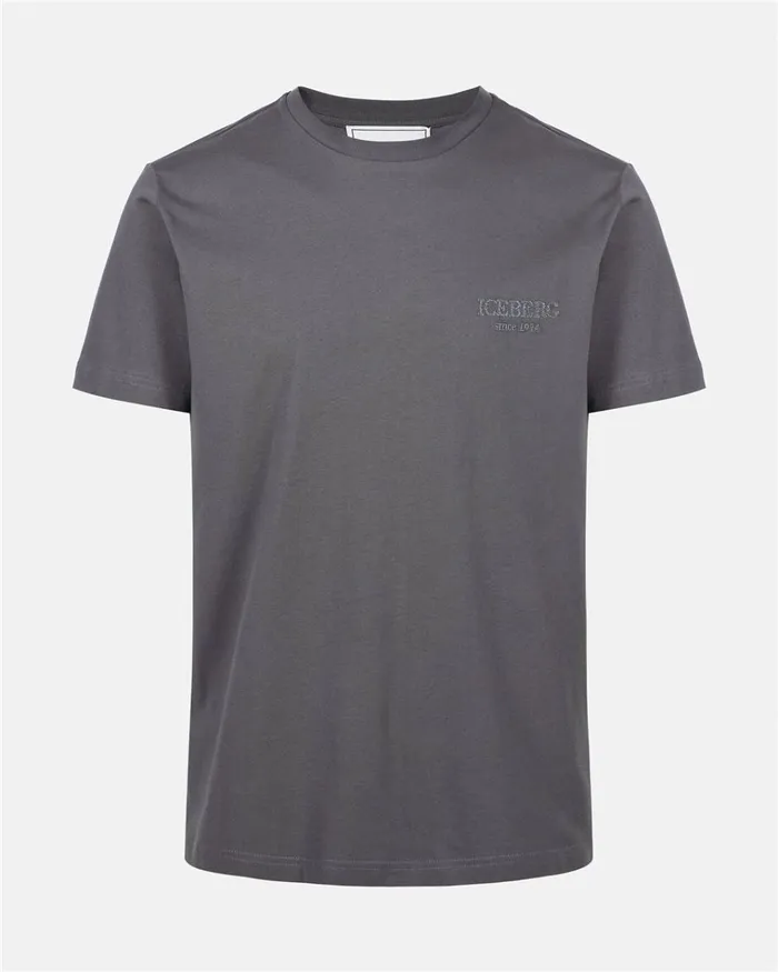 Men TSHIRTS AND POLO Iceberg Grey Crewneck Sweatshirt With Embroidered Iceberg Logo Men TSHIRTS AND POLO Iceberg Grey Crewneck Sweatshirt With Embroidered Iceberg Logo