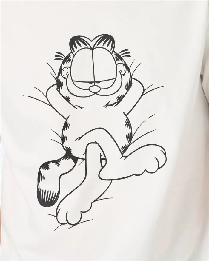 Men TSHIRTS AND POLO Iceberg White Cotton Jersey Tshirt With Lazy Garfield Print Men TSHIRTS AND POLO Iceberg White Cotton Jersey Tshirt With Lazy Garfield Print