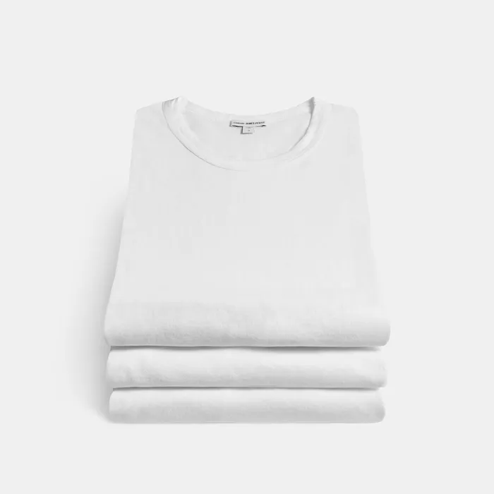 Men TShirts James Perse 3 Pack Short Sleeve Crew Neck Tee White