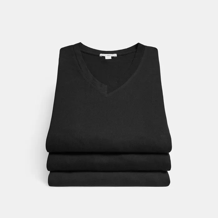 Men TShirts James Perse 3 Pack Short Sleeve V Neck Tee Black